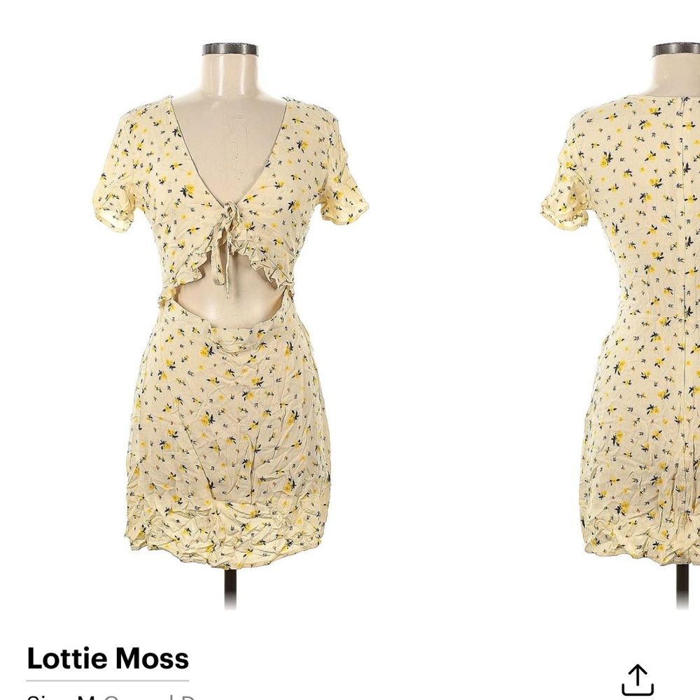 Lottie Moss/PacSun Front Cut Out Short Sleeve Ruffled Floral Mini Dress